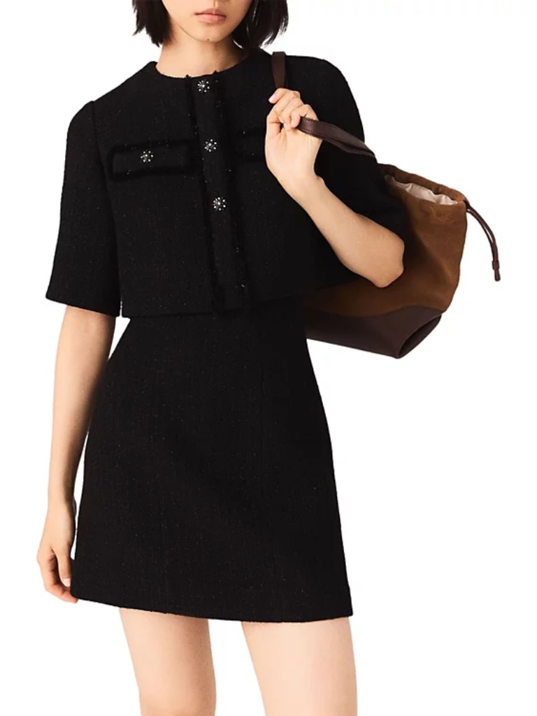 Reimssa 2-In-1 Shinny Tweed Dress
